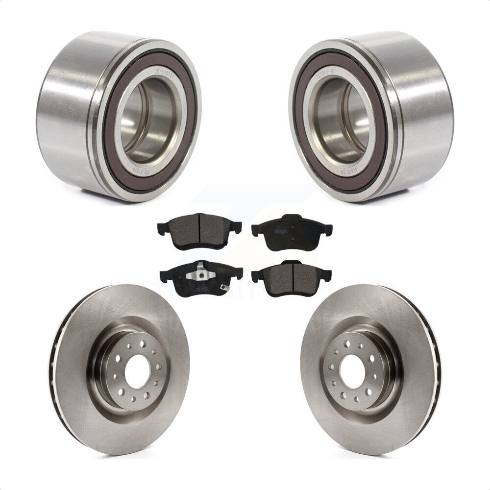 Wheel Bearing Disc Brake Rotor And Ceramic Pad Front Kit For 2014-2018 Fiat 500L