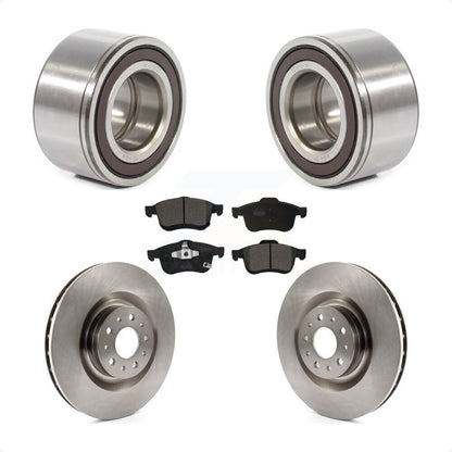 Wheel Bearing Disc Brake Rotor And Ceramic Pad Front Kit For 2014-2018 Fiat 500L