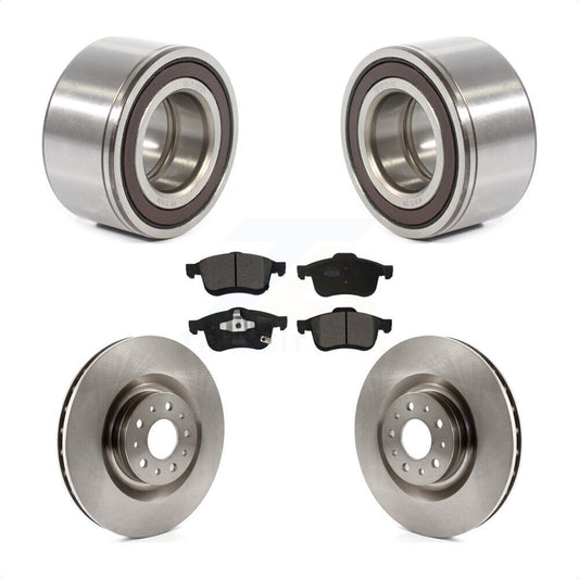 Wheel Bearing Disc Brake Rotor And Ceramic Pad Front Kit For 2014-2018 Fiat 500L