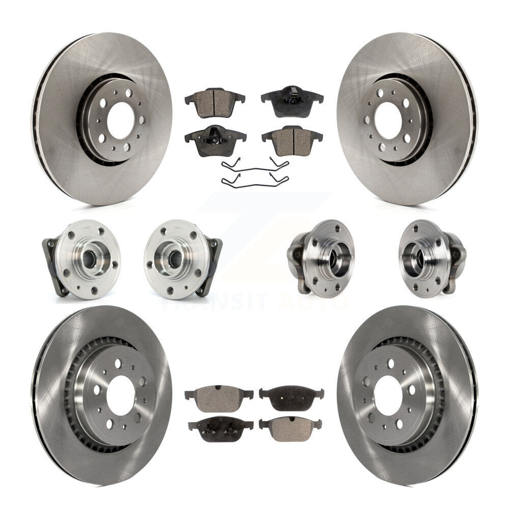 Hub Bearing Brake Rotor & Pad Front Rear Kit (10Pc) For 2008-2014 Volvo XC90 AWD