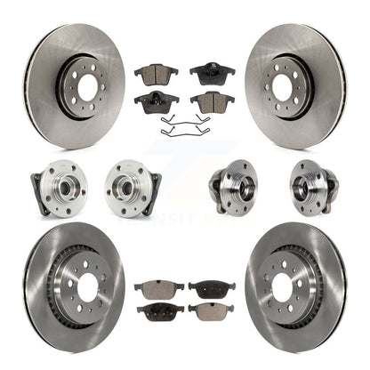 Hub Bearing Brake Rotor & Pad Front Rear Kit (10Pc) For 2008-2014 Volvo XC90 AWD