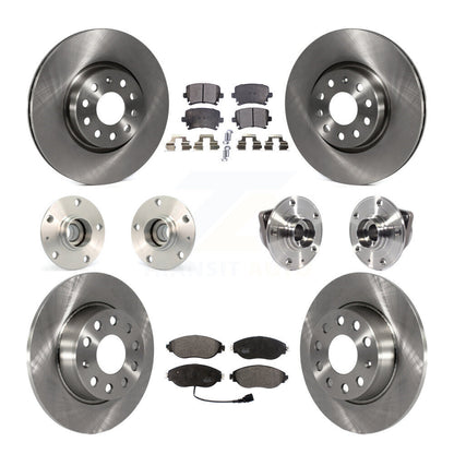 Hub Bearings Disc Brake Rotors And Pads Front Rear Kit (10Pc) For Volkswagen GTI