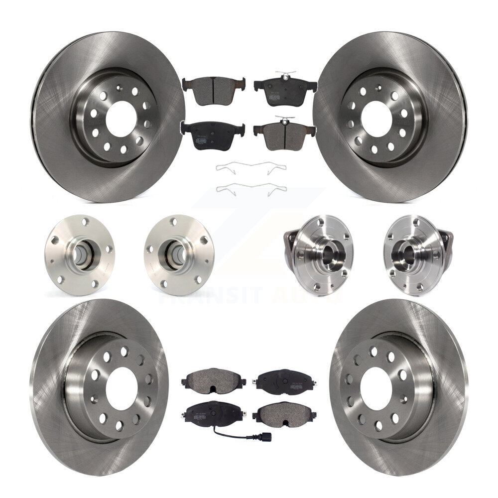 Hub Bearing Brake Rotor & Pad Front Rear Kit (10Pc) For Audi A3 Sportback e-tron