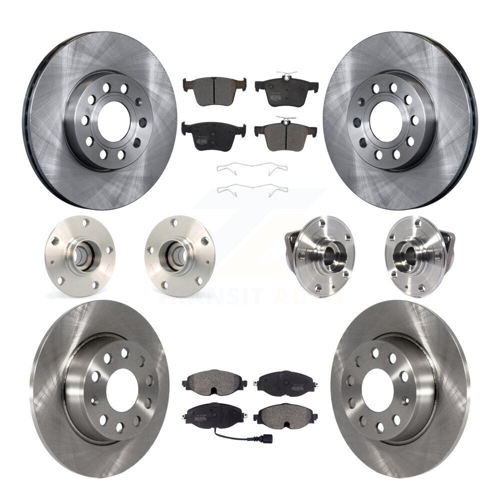 Hub Bearing Disc Brake Rotor And Pad Front Rear Kit (10Pc) For 2016 Audi A3 2.0L
