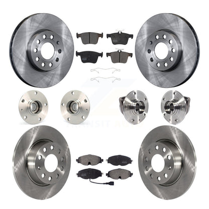 Hub Bearing Disc Brake Rotor And Pad Front Rear Kit (10Pc) For 2016 Audi A3 2.0L
