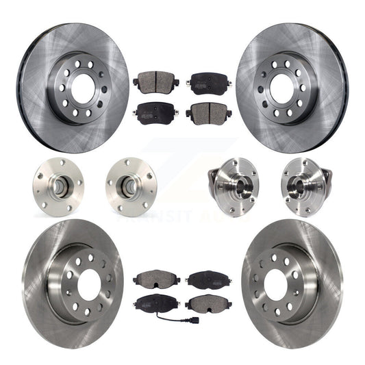 Hub Bearing Brake Rotor Pad Front Rear Kit (10Pc) For Volkswagen Golf SportWagen