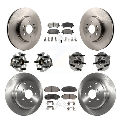 Hub Bearing Brake Rotor & Pads Front Rear Kit (10Pc) For 2011-2014 Honda Odyssey