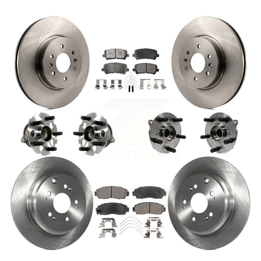 Hub Bearing Brake Rotor & Pads Front Rear Kit (10Pc) For 2011-2014 Honda Odyssey