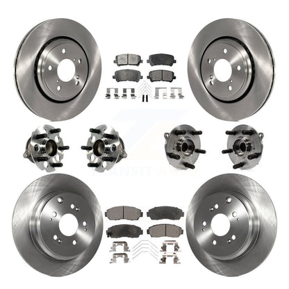 Hub Bearing Brake Rotor & Pads Front Rear Kit (10Pc) For 2015-2017 Honda Odyssey