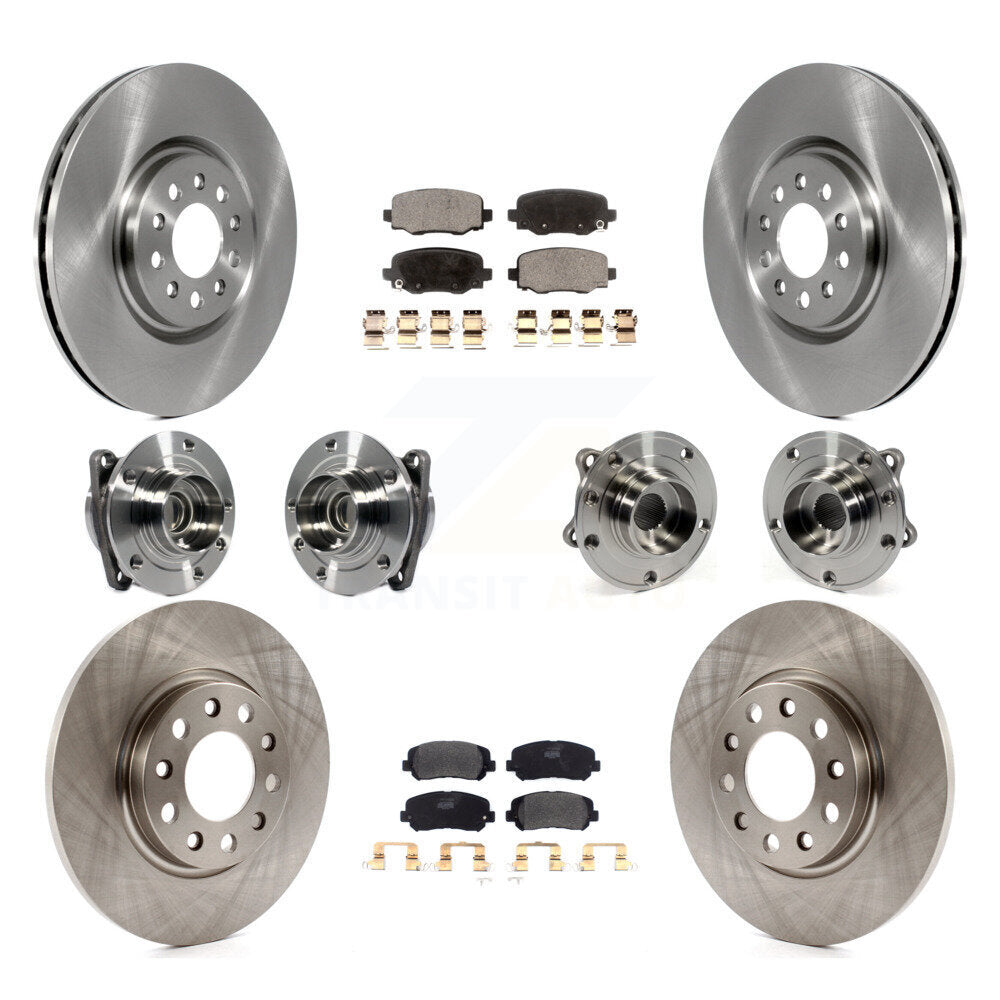 Hub Bearing Brake Rotor Pad Front Rear Kit (10Pc) For 2015-2017 Chrysler 200 FWD