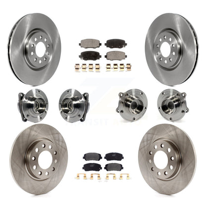 Hub Bearing Brake Rotor Pad Front Rear Kit (10Pc) For 2015-2017 Chrysler 200 FWD
