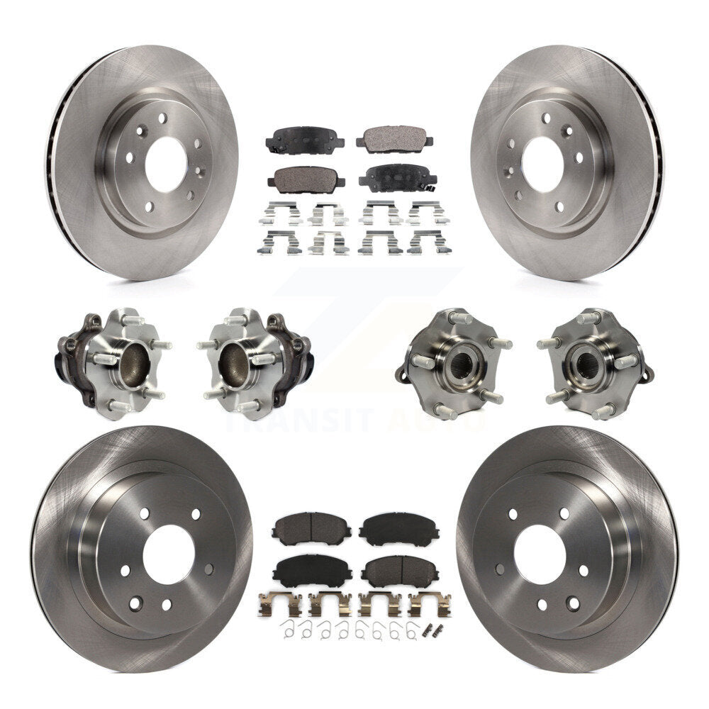 Hub Bearing Brake Rotor Pad Front Rear Kit (10Pc) For Nissan Rogue Sport Qashqai