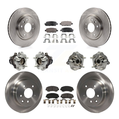 Hub Bearing Brake Rotor Pad Front Rear Kit (10Pc) For Nissan Rogue Sport Qashqai
