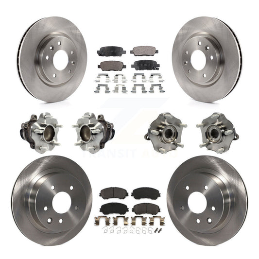 Hub Bearing Brake Rotor Pad Front Rear Kit (10Pc) For Nissan Rogue Sport Qashqai