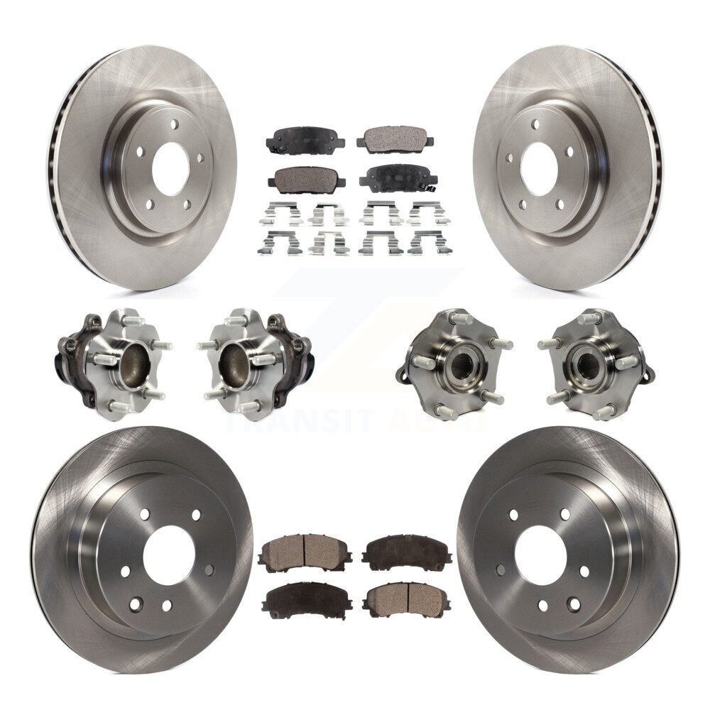 Hub Bearings Disc Brake Rotors And Pads Front Rear Kit (10Pc) For Nissan Rogue