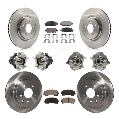 Hub Bearings Disc Brake Rotors And Pads Front Rear Kit (10Pc) For Nissan Rogue