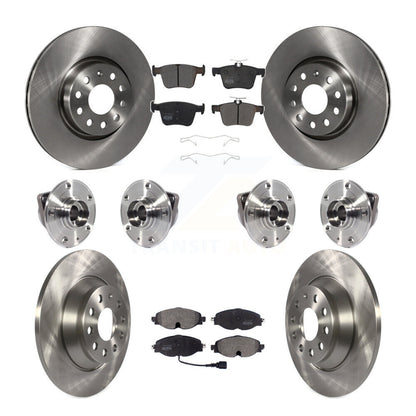 Hub Bearing Disc Brake Rotors And Pads Front Rear Kit (10Pc) For Audi TT Quattro