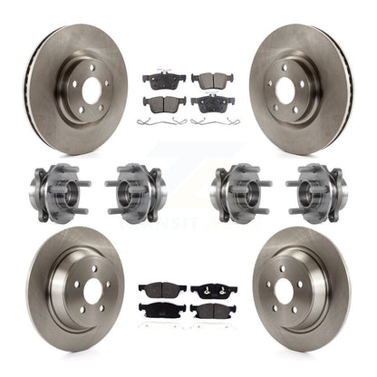 Hub Bearing Brake Rotor & Pads Front Rear Kit (10Pc) For Lincoln Continental AWD