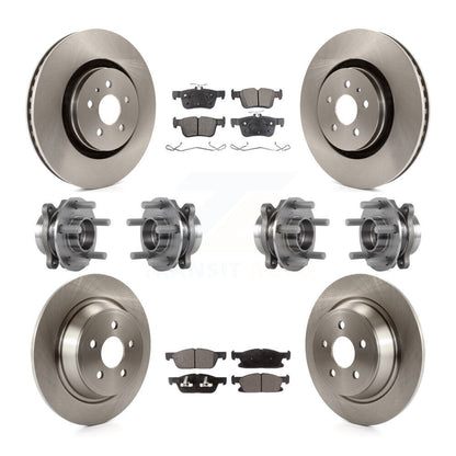 Hub Bearing Brake Rotor Pad Front Rear Kit (10Pc) For Ford Edge Lincoln Nautilus