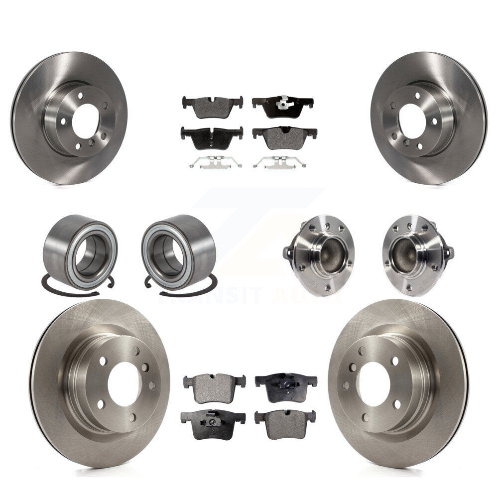 Hub Bearing Disc Brake Rotor & Pads Shoe Front Rear Kit (10Pc) For BMW 320i 328d