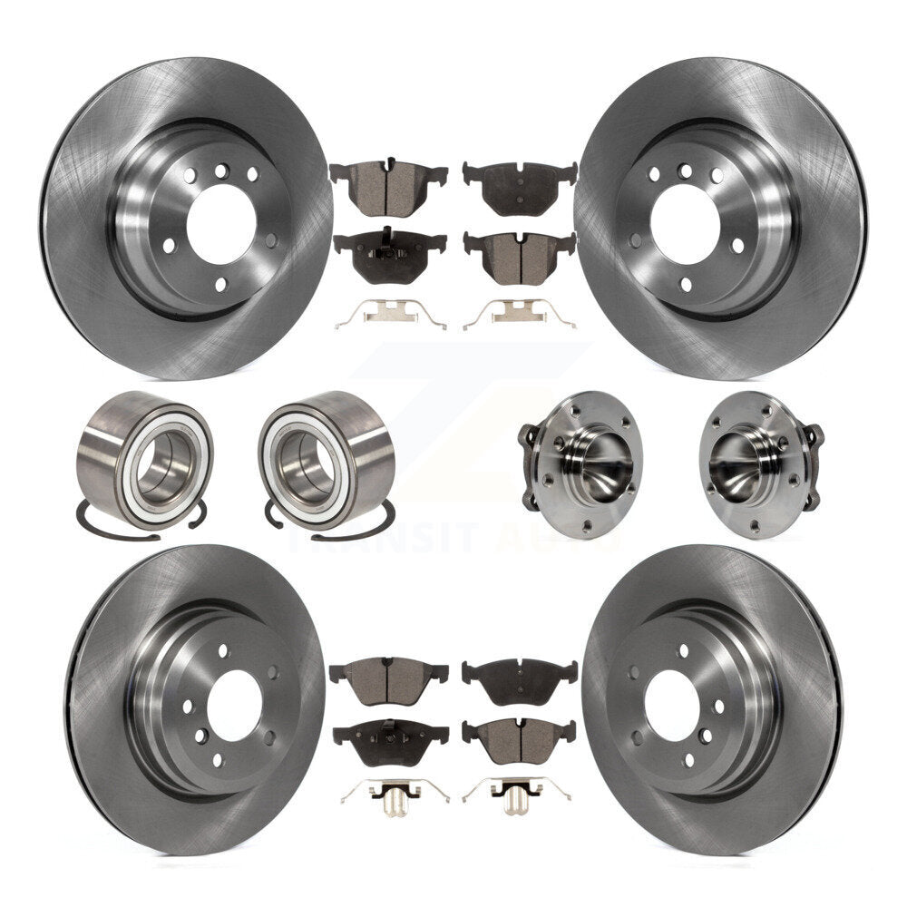Hub Bearing Disc Brake Rotor & Pads Shoe Front Rear Kit (10Pc) For 2006 BMW 330i