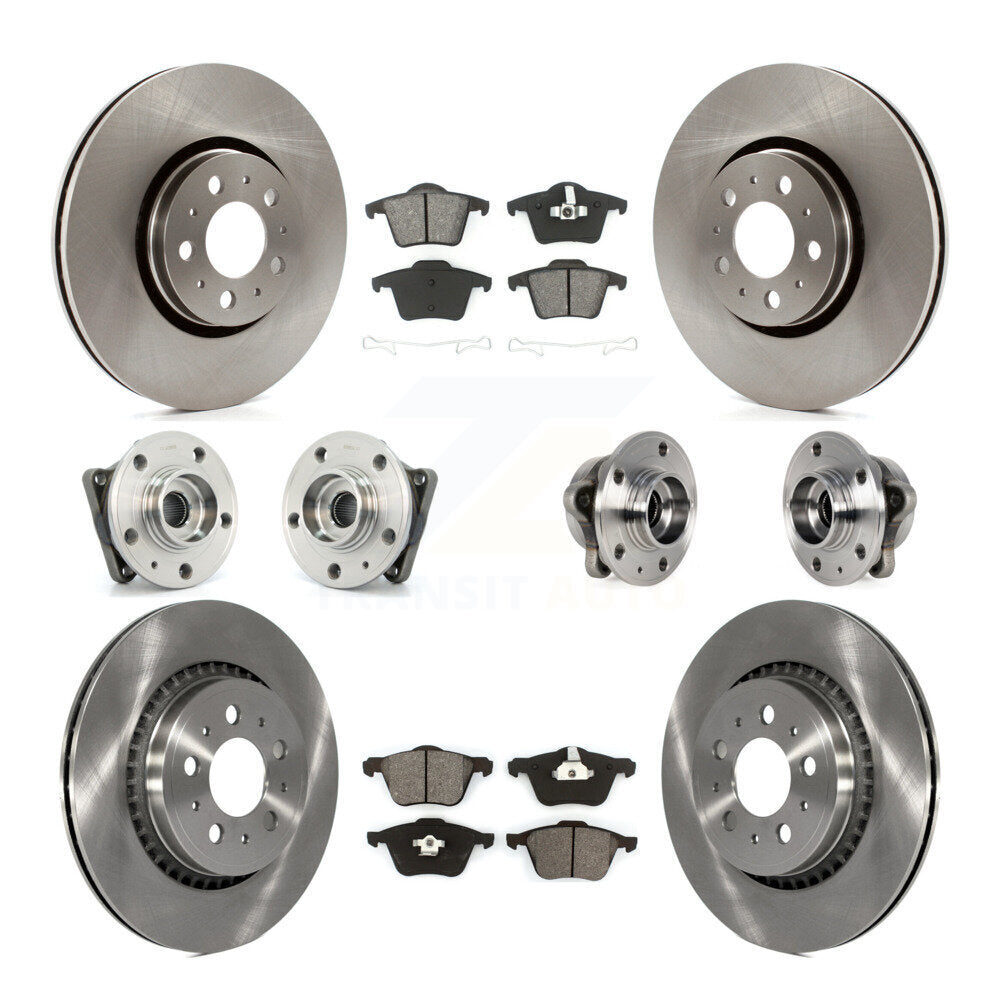 Hub Bearing Brake Rotor & Pad Front Rear Kit (10Pc) For 2008-2014 Volvo XC90 AWD