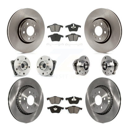 Hub Bearing Brake Rotor & Pad Front Rear Kit (10Pc) For 2008-2014 Volvo XC90 AWD