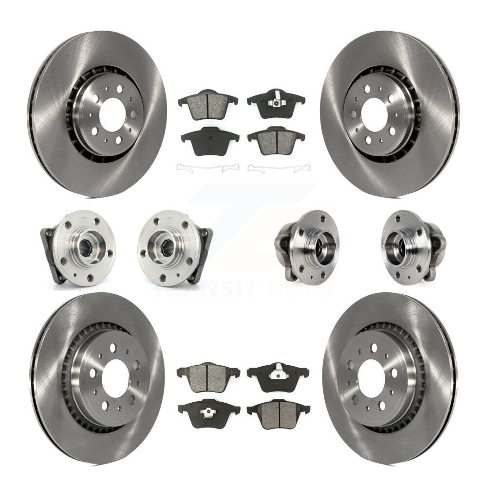 Hub Bearing Brake Rotor & Pad Front Rear Kit (10Pc) For 2008-2014 Volvo XC90 AWD