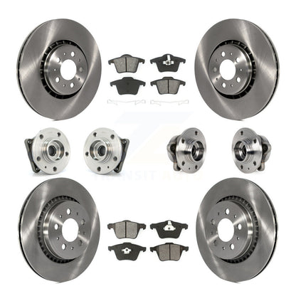 Hub Bearing Brake Rotor & Pad Front Rear Kit (10Pc) For 2008-2014 Volvo XC90 AWD