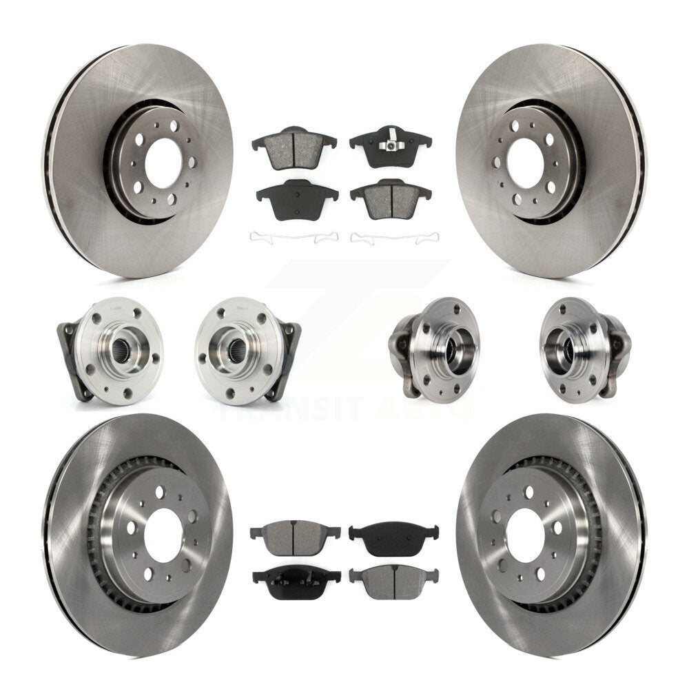 Hub Bearing Brake Rotor & Pad Front Rear Kit (10Pc) For 2008-2014 Volvo XC90 AWD