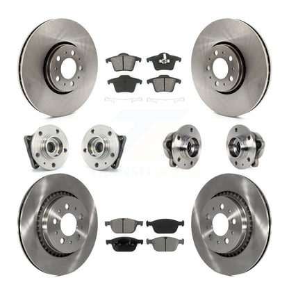 Hub Bearing Brake Rotor & Pad Front Rear Kit (10Pc) For 2008-2014 Volvo XC90 AWD