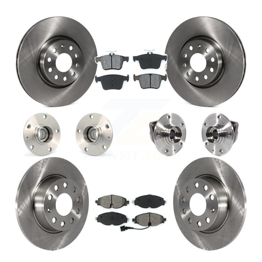 Hub Bearing Brake Rotor & Pad Front Rear Kit (10Pc) For Audi A3 Sportback e-tron