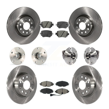 Hub Bearings Disc Brake Rotors And Pads Front Rear Kit (10Pc) For Volkswagen GTI