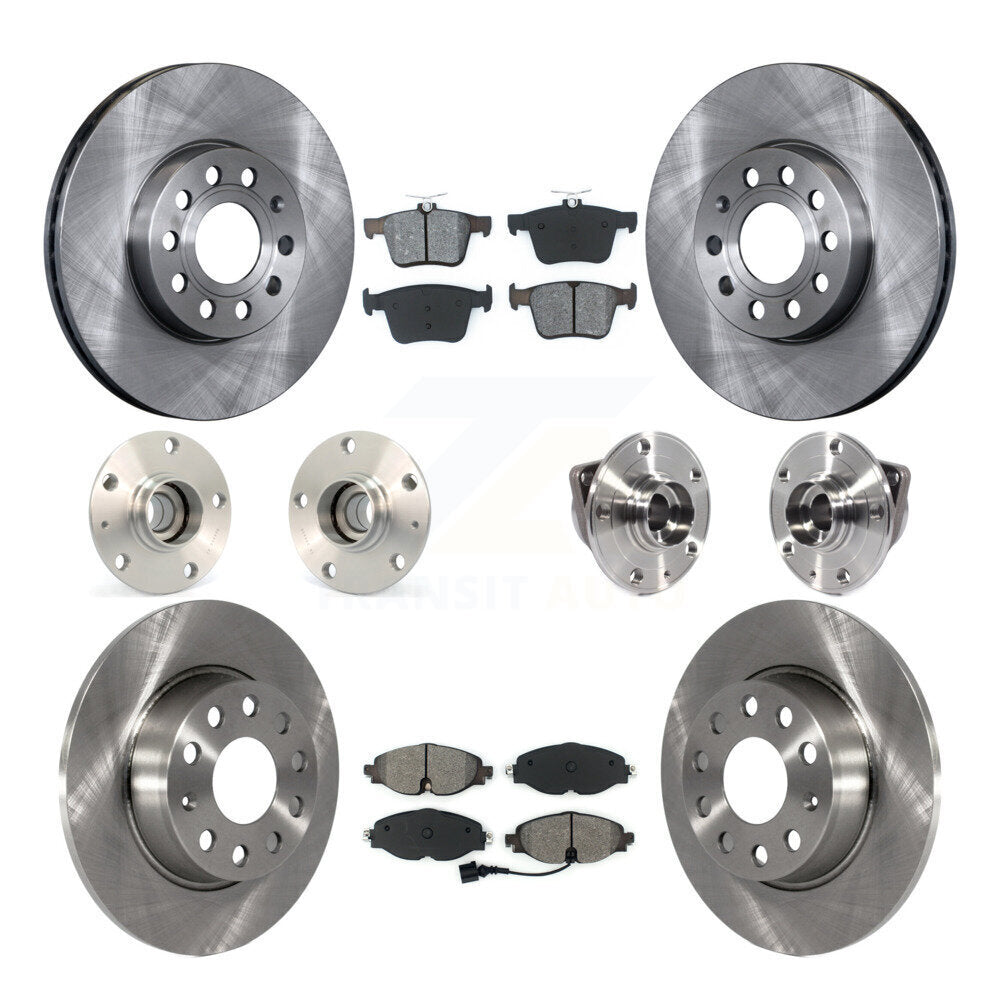 Hub Bearing Disc Brake Rotor And Pad Front Rear Kit (10Pc) For 2016 Audi A3 2.0L