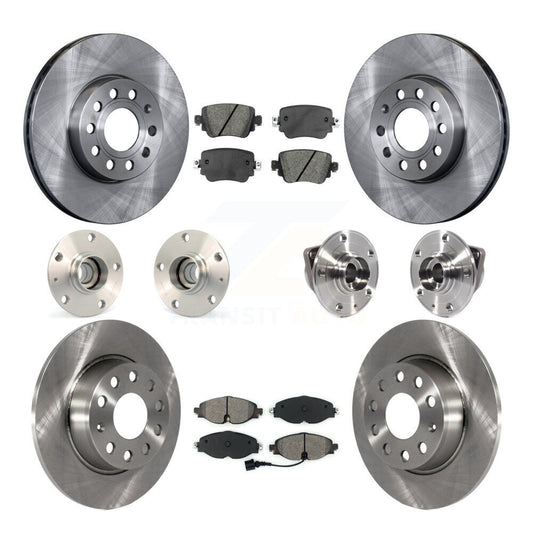 Hub Bearing Brake Rotor Pad Front Rear Kit (10Pc) For Volkswagen Golf SportWagen