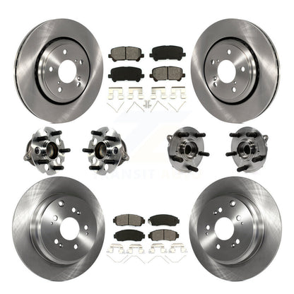 Hub Bearing Brake Rotor & Pads Front Rear Kit (10Pc) For 2015-2017 Honda Odyssey