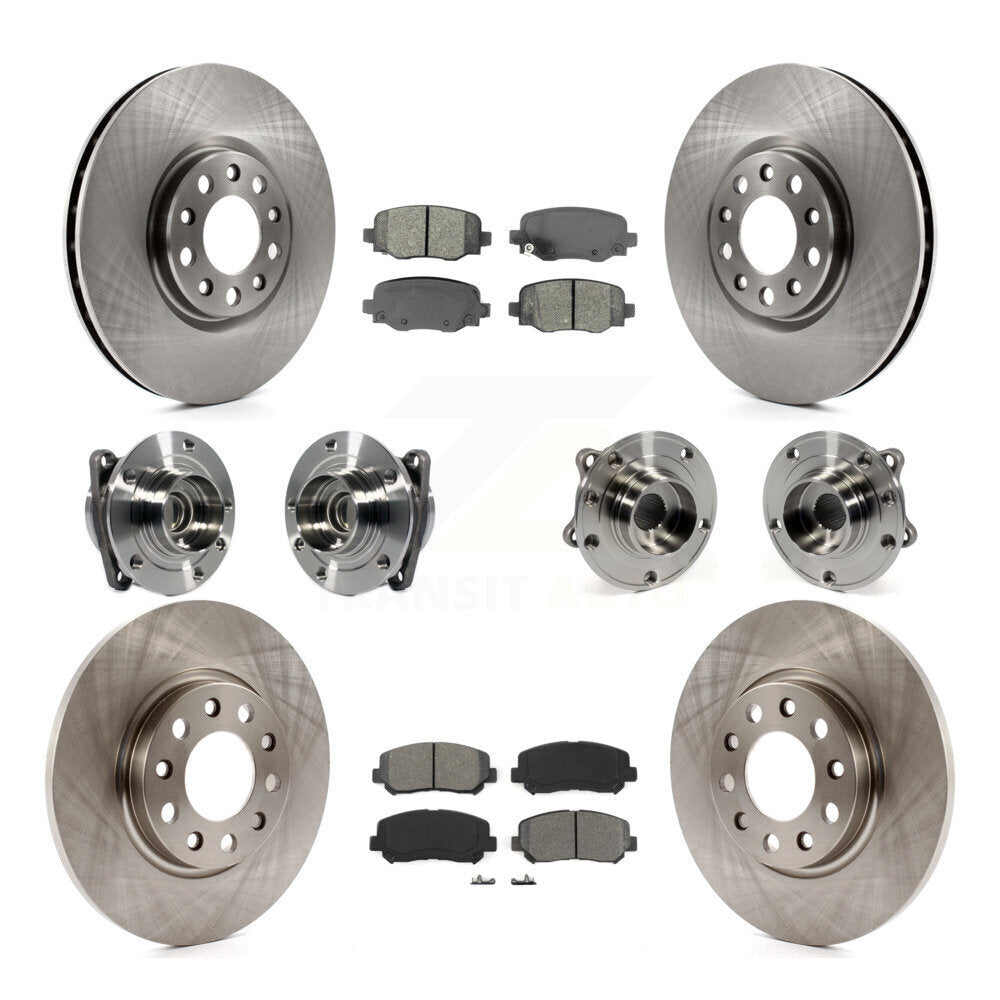 Hub Bearing Brake Rotor Pad Front Rear Kit (10Pc) For 2015-2017 Chrysler 200 FWD