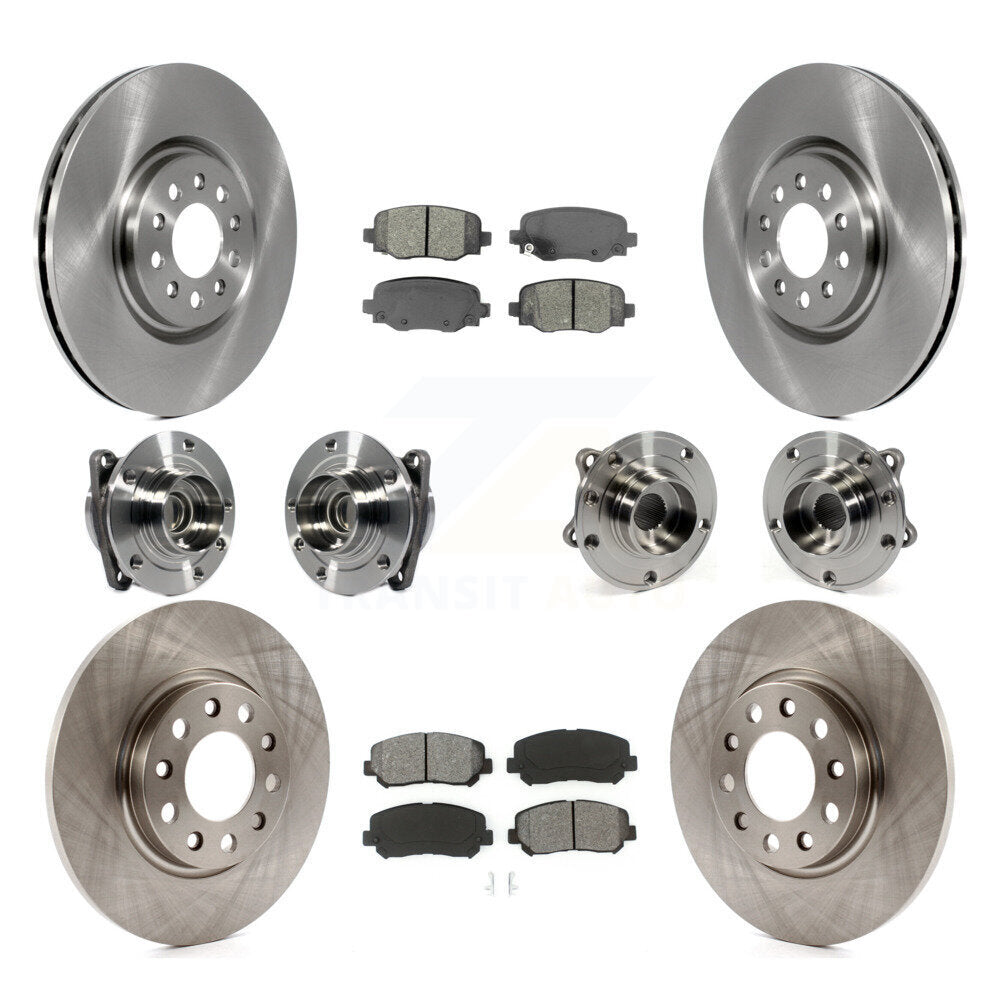 Hub Bearing Brake Rotor Pad Front Rear Kit (10Pc) For 2015-2017 Chrysler 200 FWD