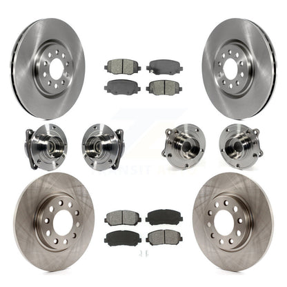 Hub Bearing Brake Rotor Pad Front Rear Kit (10Pc) For 2015-2017 Chrysler 200 FWD