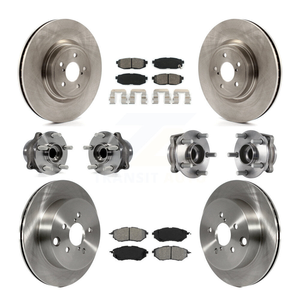 Hub Bearing Disc Brake Rotor Pads Front Rear Kit (10Pc) For Subaru Forester 2.0L