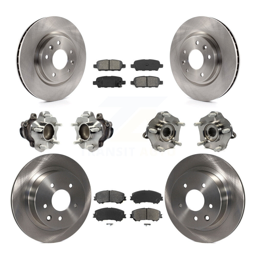 Hub Bearing Brake Rotor Pad Front Rear Kit (10Pc) For Nissan Rogue Sport Qashqai
