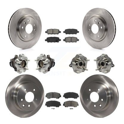 Hub Bearing Brake Rotor Pad Front Rear Kit (10Pc) For Nissan Rogue Sport Qashqai