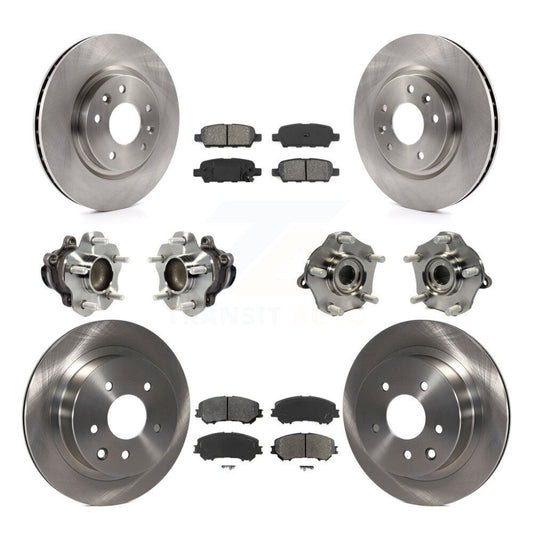 Hub Bearing Brake Rotor Pad Front Rear Kit (10Pc) For Nissan Rogue Sport Qashqai