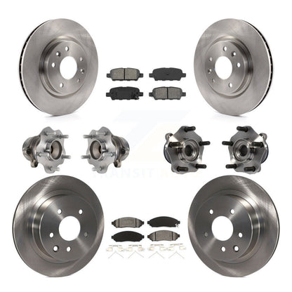 Hub Bearings Disc Brake Rotors And Pads Front Rear Kit (10Pc) For Nissan LEAF