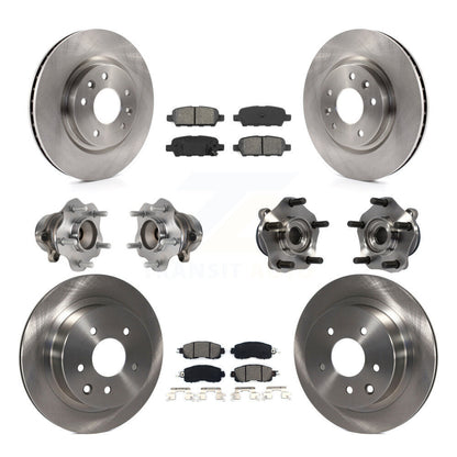 Hub Bearings Disc Brake Rotors And Pads Front Rear Kit (10Pc) For Nissan LEAF
