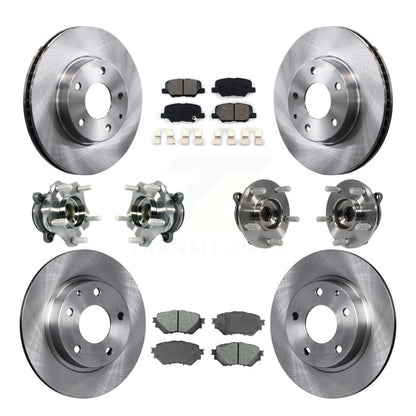 Hub Bearings Disc Brake Rotors And Pads Front Rear Kit (10Pc) For Mazda 3 Sport