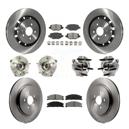 Hub Bearing Brake Rotor & Pad Front Rear Kit (10Pc) For Ford Taurus Police Sedan