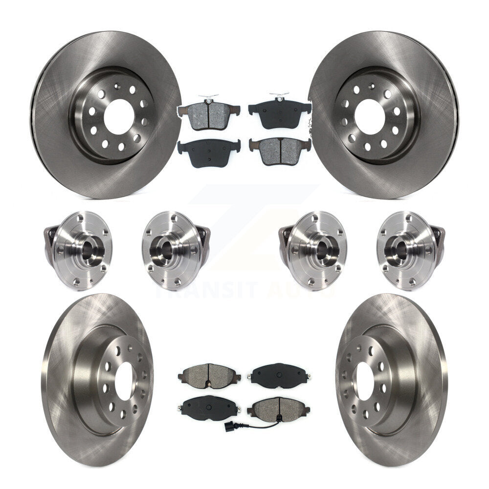 Hub Bearing Disc Brake Rotors And Pads Front Rear Kit (10Pc) For Audi TT Quattro