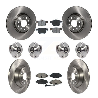 Hub Bearing Disc Brake Rotors And Pads Front Rear Kit (10Pc) For Audi TT Quattro