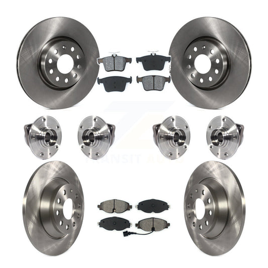 Hub Bearing Disc Brake Rotors And Pads Front Rear Kit (10Pc) For Audi TT Quattro